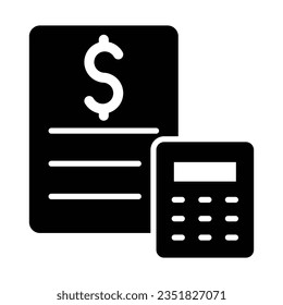 Accounting Vector Glyph Icon For Personal And Commercial Use.
