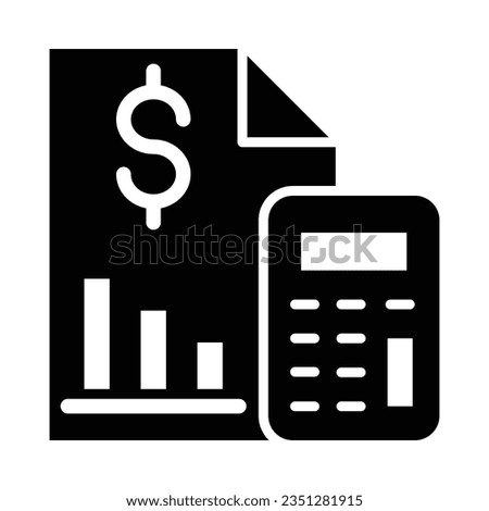 Accounting Vector Glyph Icon For Personal And Commercial Use.
