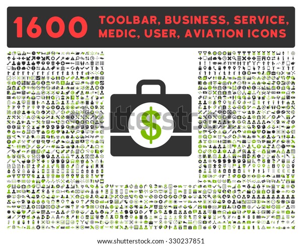 Accounting vector icon and 1600 other business,\
service tools, medical care, software toolbar, web interface\
pictograms. Style is bicolor flat symbols, eco green and gray\
colors, rounded angles,\
white