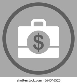 Accounting vector icon. Style is bicolor flat circled symbol, dark gray and white colors, rounded angles, silver background.