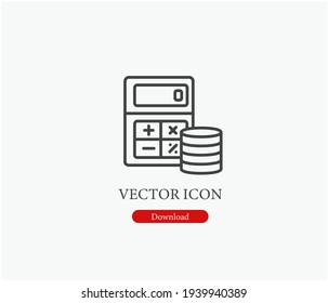 Accounting vector icon. Symbol in Line Art Style for Design, Presentation, Website or Mobile Apps Elements. Accounting symbol illustration. Pixel vector graphics - Vector.