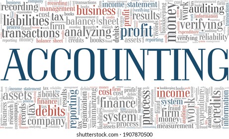 Accounting vector illustration word cloud isolated on a white background.