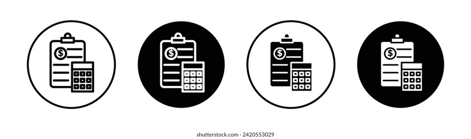 Ilustración de iconos de la línea del vector de contabilidad.