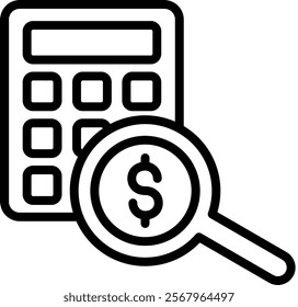 Accounting Vector Lineal Icon On White Background.