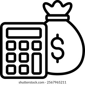 Accounting Vector Lineal Icon On White Background.