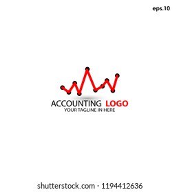 accounting vector logo  with line graph shapes
