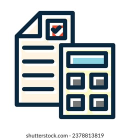 Accounting Vector Thick Line Filled Dark Colors Icons For Personal And Commercial Use.
