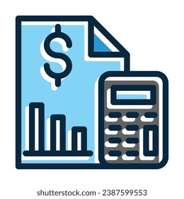 Accounting Vector Thick Line Filled Dark Colors Icons For Personal And Commercial Use.

