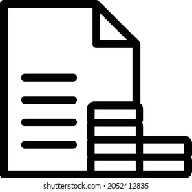icono de línea delgada del vector de contabilidad