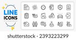 Accounting wealth, Employees teamwork and Checklist line icons set for app include Phone repair, Car wash, Music phone outline thin icon. Verified locker, Quick tips, Share pictogram icon. Vector