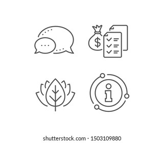 Accounting wealth line icon. Chat bubble, info sign elements. Audit report sign. Check finance symbol. Linear accounting wealth outline icon. Information bubble. Vector