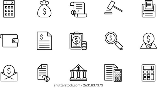 accounting web icons set accounting and audit s.eps