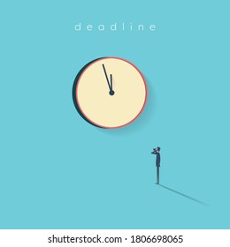 Ilustración vectorial del sitio web de contabilidad con reloj como plazo de presentación de informes de impuestos para el símbolo de ingresos e ingresos. Ilustración Eps10.