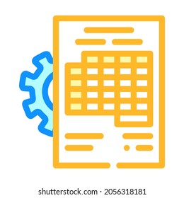 accounting working process erp color icon vector. accounting working process erp sign. isolated symbol illustration
