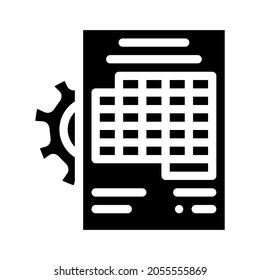 proceso de trabajo de contabilidad erp glifo vector de icono. signo erp del proceso de trabajo de contabilidad. símbolo de contorno aislado ilustración negra