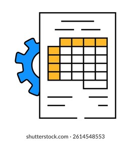 accounting working process erp line icon vector. accounting working process erp sign. isolated symbol illustration