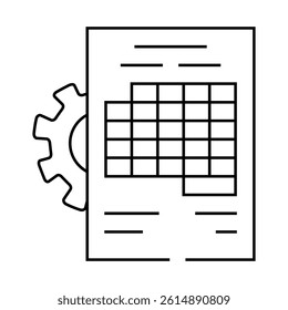 accounting working process erp line icon vector. accounting working process erp sign. isolated contour symbol black illustration