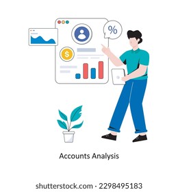 Accounts Analysis flat style design vector illustration. stock illustration