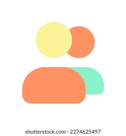 Accounts changing flat color ui icon. Sharing access to online source. Customer options. Simple filled element for mobile app. Colorful solid pictogram. Vector isolated RGB illustration