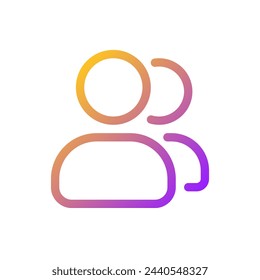 Accounts changing pixel perfect gradient linear ui icon. Access to online source. Customer options. Line color user interface symbol. Modern style pictogram. Vector isolated outline illustration