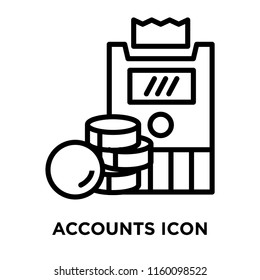 Accounts icon vector isolated on white background, Accounts transparent sign , line symbol or linear element design in outline style
