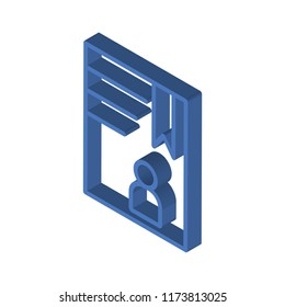 Accounts isometric left top view 3D icon
