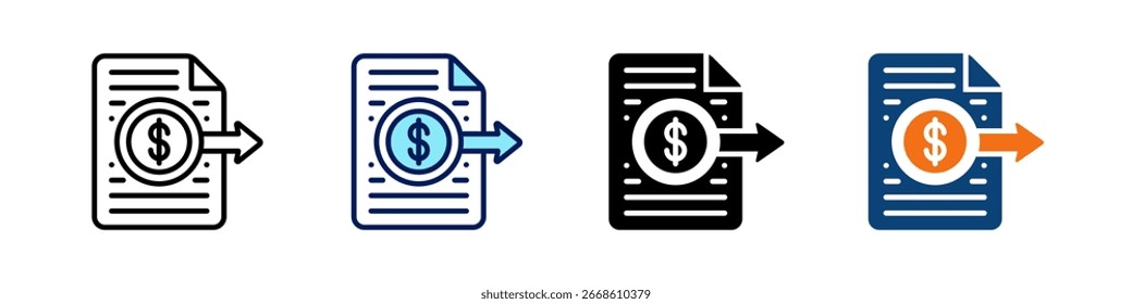 Accounts Payable All In One Icon Multi Styles Vector Set
