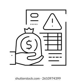accounts payable business process line icon vector. accounts payable business process sign. isolated contour symbol black illustration