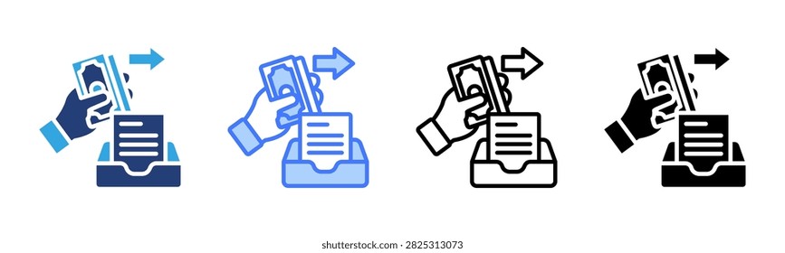 Accounts Payable icon set multiple style collection