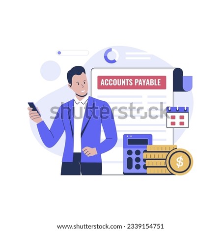 Accounts payable illustration design concept business. Flat vector illustration isolated on white background