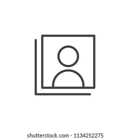 Accounts profile outline icon. linear style sign for mobile concept and web design. User avatar simple line vector icon. Symbol, logo illustration. Pixel perfect vector graphics
