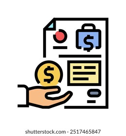 accounts receivable business process color icon vector. accounts receivable business process sign. isolated symbol illustration