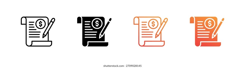 Debitorenkonten - Symbolsatz für mehrere Stile (Vektor)