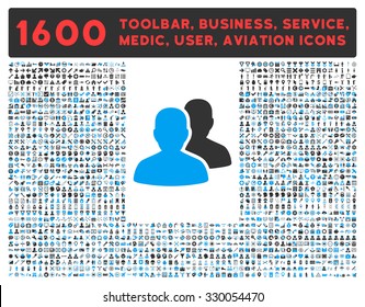 Accounts vector icon and 1600 other business, service tools, medical care, software toolbar, web interface pictograms. Style is bicolor flat symbols, blue and gray colors, rounded angles, white