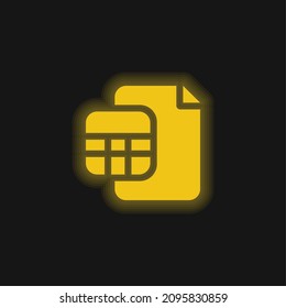 Accounts yellow glowing neon icon
