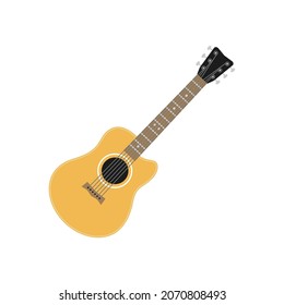 Accoustic guitar vector brown color