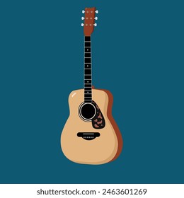 Accoustic Guitar Vector Logo Ilustration