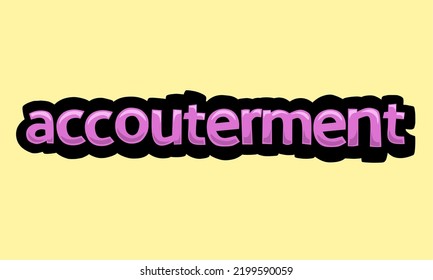 ACCOUTERMENT writing vector design on a yellow background very simple and very cool