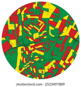 Accra Ghana, centro da cidade, mapa da precisão, Detalhe urbano Ruas Estradas cor Mapa, vetor editável elemento modelo imagem para marketing, produto, arte de parede 