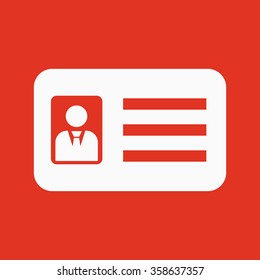 The accreditation icon. Admission and badge, identification, pass,  drivers license symbol. Flat Vector illustration