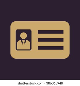 The accreditation icon. Admission and badge, identification, pass,  drivers license symbol. Flat Vector illustration
