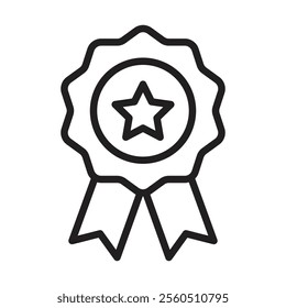 Accreditation icon Flat art in black and white isolated