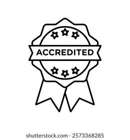 Accreditation icon Outline thin set