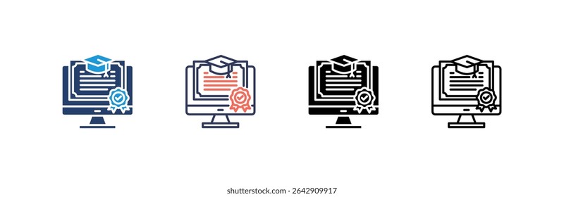Accreditation Icon set multiple style collection