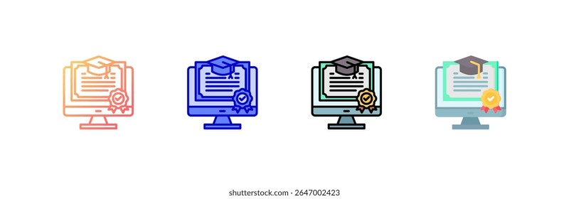Accreditation Icon set multiple style collection