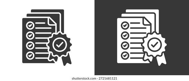 Accreditation Icon Set Vector Collection Isolated In Black And White
