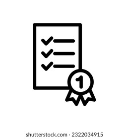 Icono de acreditación ilustración vectorial de un símbolo de signo aislado adecuado para pantallas de teléfonos móviles, sitios web, logotipos e interfaces de aplicación.