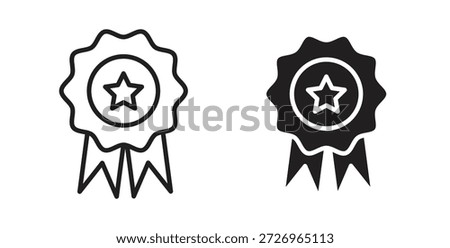Accreditation icons in filled, thin line, outline and strokes