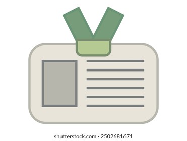 Accreditation or identification card with green ribbon