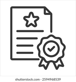 Accreditation Outline Icon Vector Illustration